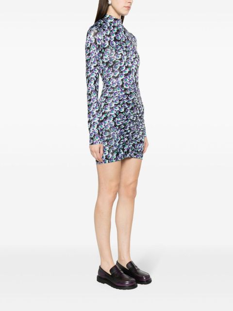 ROTATE BIRGER CHRISTENSEN floral-print ruched minidress - Black