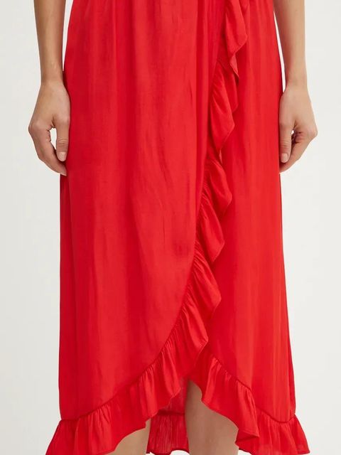 Morgan sukienka RIALY kolor czerwony maxi rozkloszowana RIALY