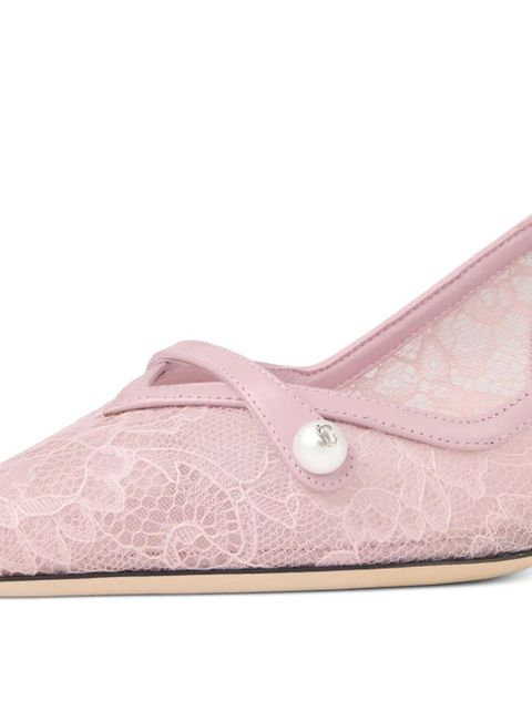 Jimmy Choo Amita lace pearl pumps - Pink