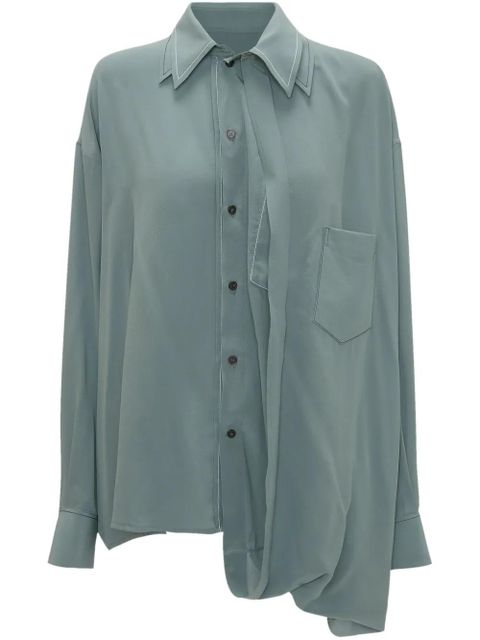 Victoria Beckham long-sleeve double-layered shirt - Blue - zdjęcie produktu nr 1