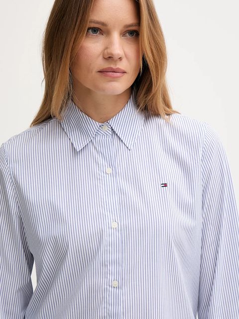 Tommy Hilfiger koszula damska kolor niebieski regular z kołnierzykiem klasycznym WW0WW47169
