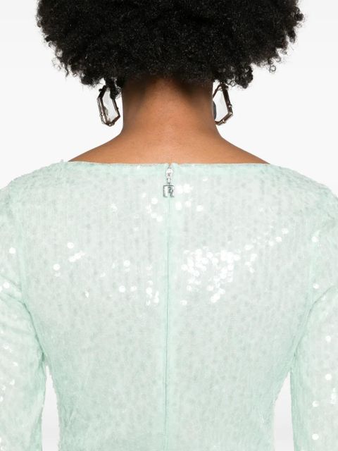 ROTATE BIRGER CHRISTENSEN sequinned scoop-neck minidress - Green