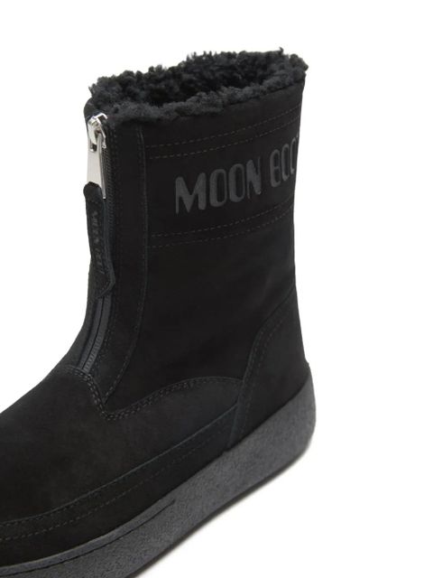 Moon Boot LTrack Lara zip-front shearling boots - Black