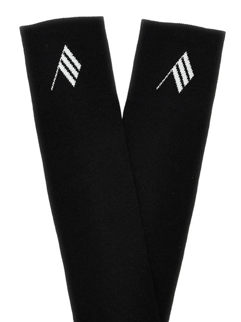 The Attico jacquard logo socks - Black