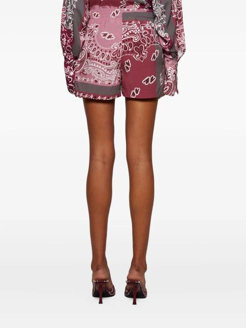 The Attico bandana-print shorts - Red