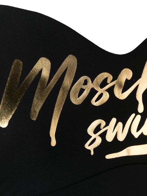 Moschino sweetheart-neck halterneck swimsuit - Black