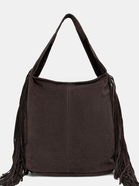 Answear.LAB torebka zamszowa kolor brązowy - zdjęcie produktu nr 1