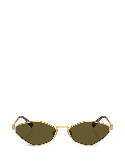 Miu Miu Eyewear geometric-frame sunglasses - Gold - zdjęcie produktu nr 1