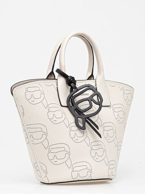 Karl Lagerfeld torebka skórzana IKON kolor beżowy A1W30492 - zdjęcie produktu nr 2