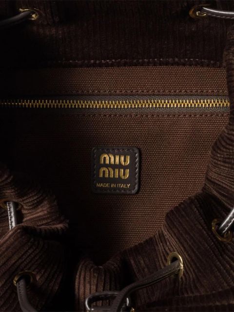 Miu Miu large corduroy backpack - Brown - zdjęcie produktu nr 2