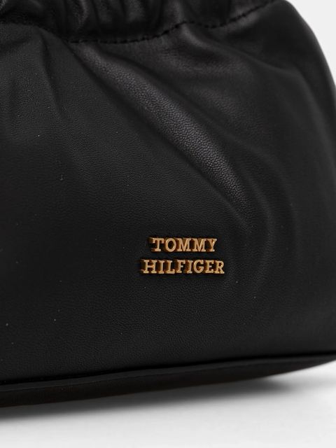 Tommy Hilfiger torebka skórzana kolor czarny AW0AW18306