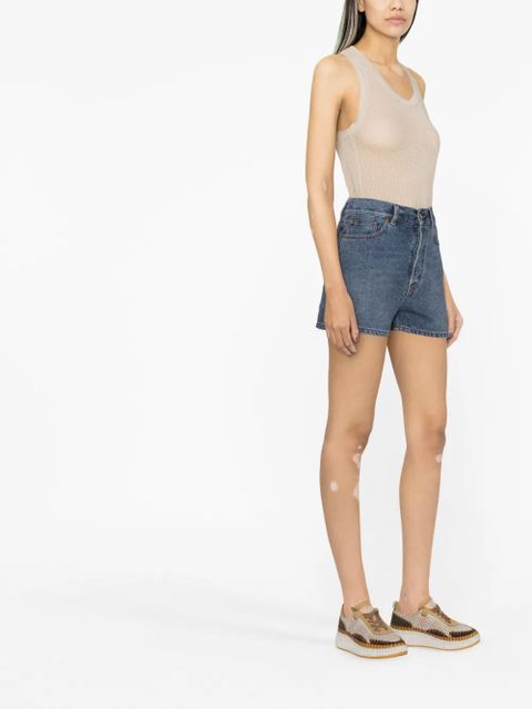 Chloé high-waisted denim shorts - Blue
