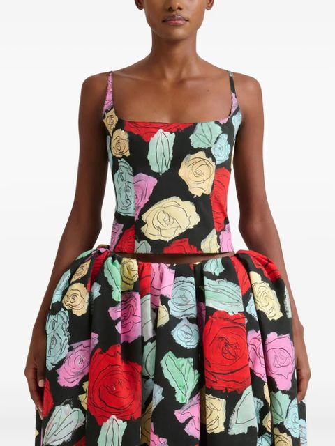 Marni floral-print cami top - Black