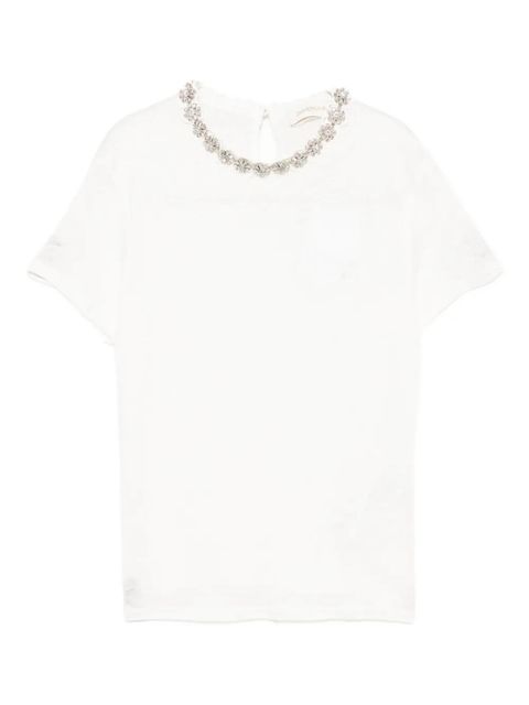 ZIMMERMANN crystal-embellished T-shirt - White