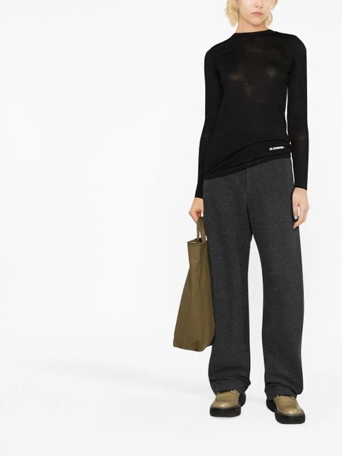 Jil Sander logo-print long-sleeve T-Shirt - Black - zdjęcie produktu nr 2