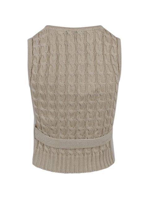 Max Mara cable-knit panelled waistcoat - Neutrals - zdjęcie produktu nr 2