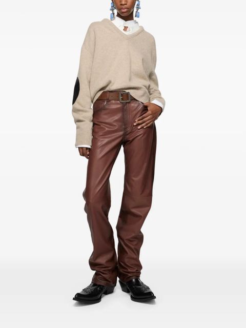 Acne Studios elbow-patch V-neck sweater - Neutrals - zdjęcie produktu nr 2
