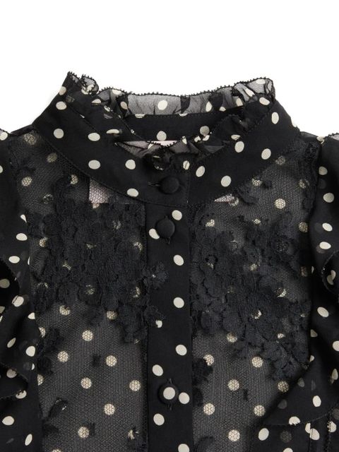 Valentino Garavani plusdepois-print georgette shirt - Black