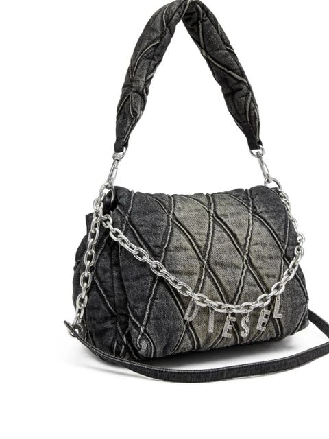 Diesel Charm-D L denim shoulder bag - Black