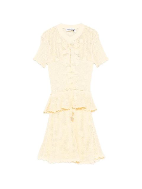 Self-Portrait floral crochet mini dress - Yellow - zdjęcie produktu nr 1
