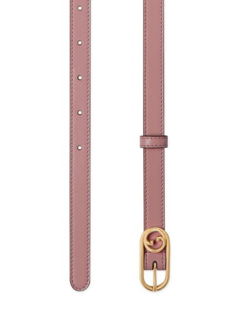 Gucci Interlocking G-plaque leather belt - Pink