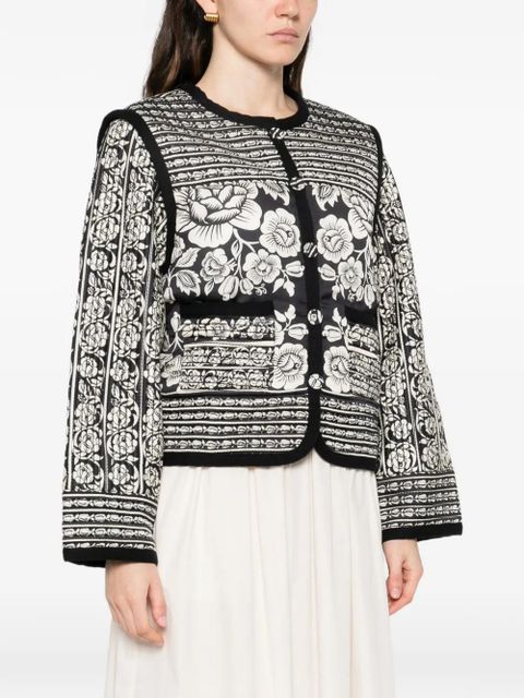 FARM Rio Cashews And Birds Ri padded jacket - Black