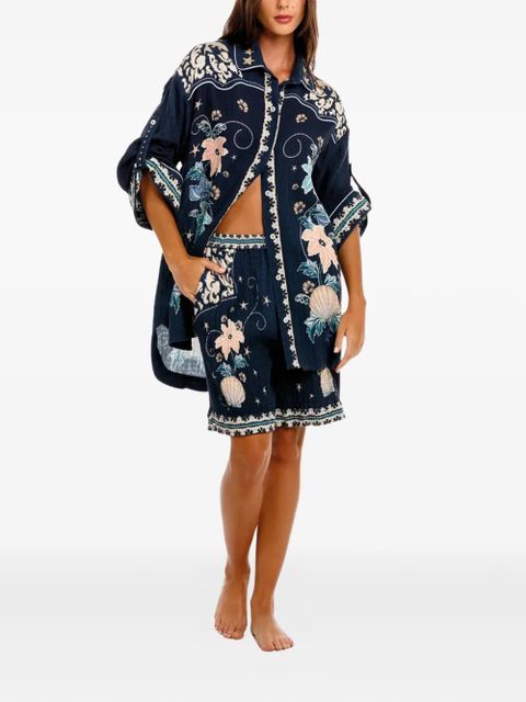 Agua By Agua Bendita Malaga printed shorts - Blue