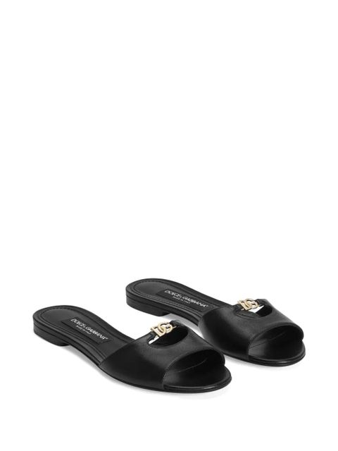 Dolce & Gabbana silk nappa leather flat slippers - Black - zdjęcie produktu nr 2