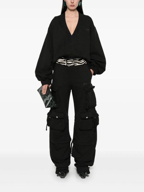 The Attico long faded track pants - Black