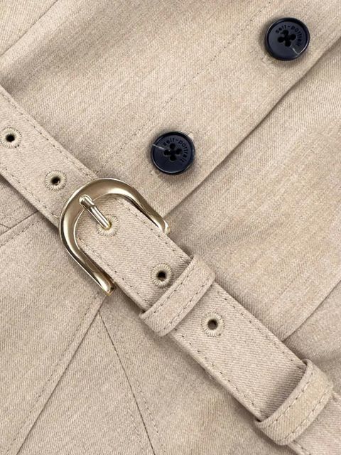 Self-Portrait collared belted mini dress - Neutrals