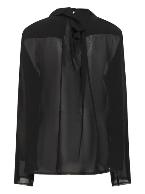 MM6 Maison Margiela asymmetric-collar shirt - Black - zdjęcie produktu nr 2