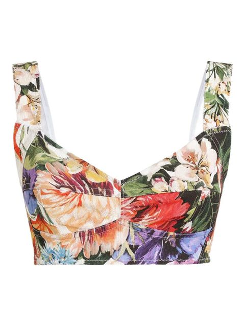 Dolce & Gabbana floral-print bralette top - White - zdjęcie produktu nr 1