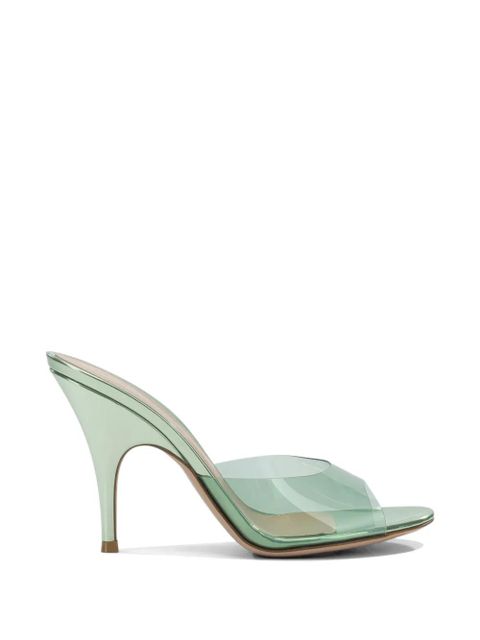 Gianvito Rossi transparent-strap metallic-finish sandals - White - zdjęcie produktu nr 1