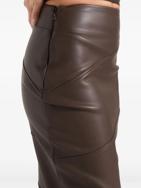 Manière De Voir Daisy panelled side-slit midi skirt - Brown