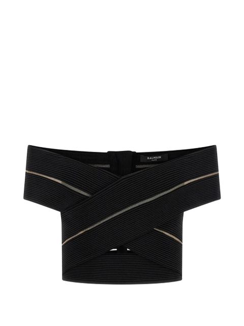 Balmain off-the-shoulder top - Black - zdjęcie produktu nr 1