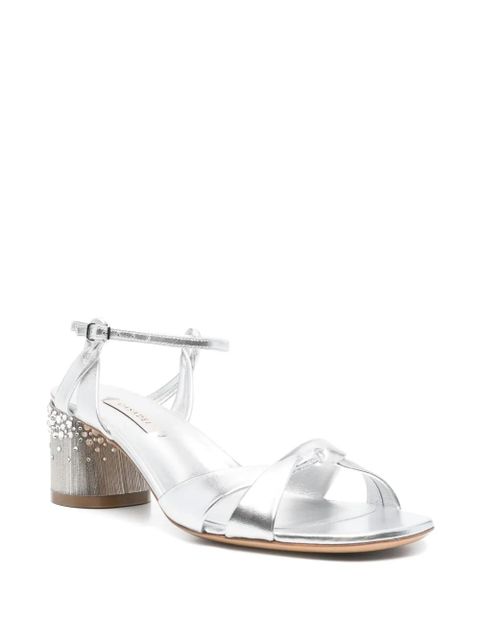 Casadei 55mm crystal-embellished sandals - Silver - zdjęcie produktu nr 2