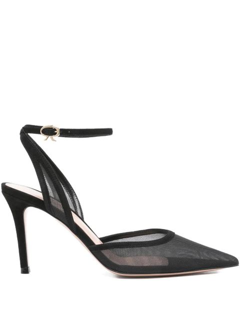 Gianvito Rossi 80mm mesh-panel pumps - Black - zdjęcie produktu nr 1