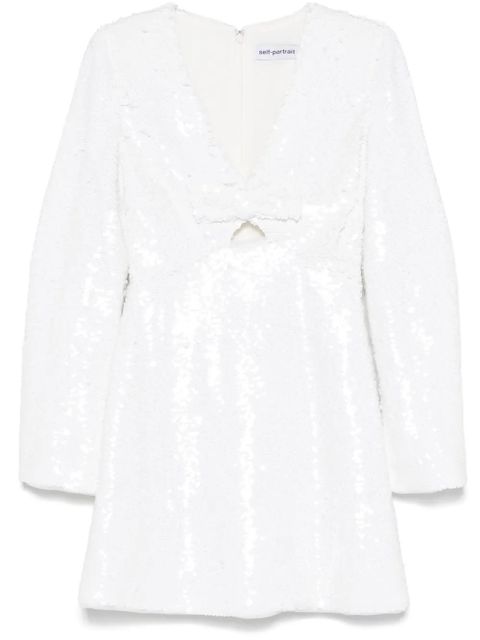 Self-Portrait sequin mini dress - White - zdjęcie produktu nr 1