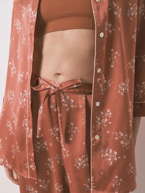 women'secret piżama damska kolor pomarańczowy satynowa 2542463