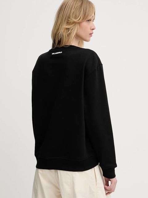 Karl Lagerfeld bluza IKON damska kolor czarny z nadrukiem A3W20057