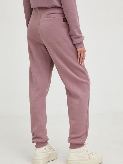 G-Star spodnie dresowe kolor fioletowy gładkie