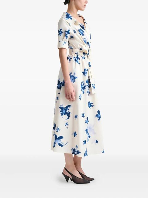 Altuzarra Lydia floral-print belted dress - Neutrals