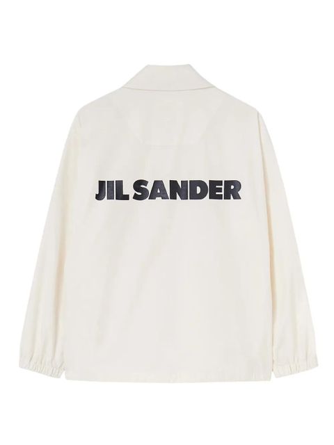Jil Sander logo-print shirt jacket - White
