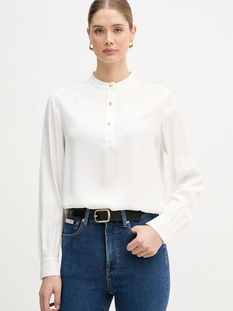 Tommy Hilfiger bluzka damska kolor beżowy gładka WW0WW48178 - zdjęcie produktu nr 1