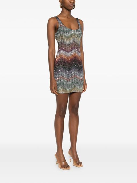Missoni scoop-neck mini dress - Grey