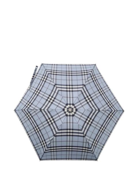Burberry check folding umbrella - Blue - zdjęcie produktu nr 1