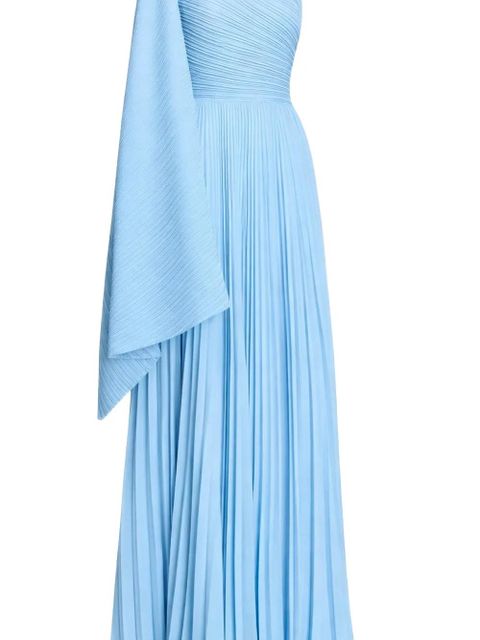 Solace London The Maci pleated one-shoulder maxi dress - Blue - zdjęcie produktu nr 2
