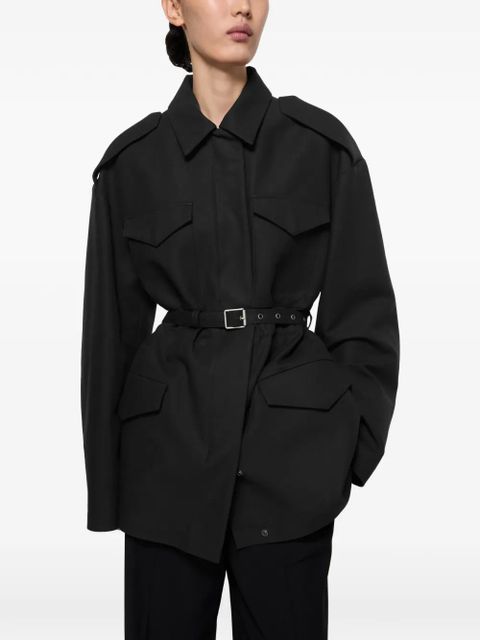 Acne Studios belted flap-pocket jacket - Black