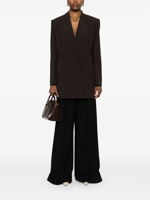 Saint Laurent silk crepe blazer - Brown