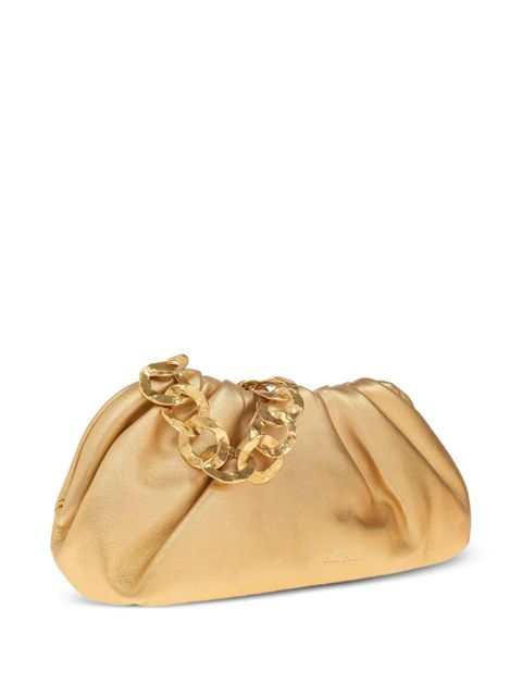 Cult Gaia Dulce ruched chain-link shoulder bag - Gold